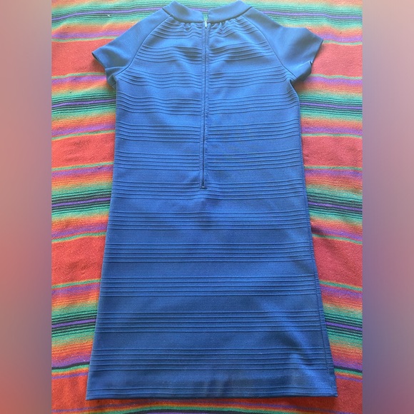 VTG 60’s Butte Knit Poly Midi Blue Mod Dress. M/L. Short sleeve. USA Union made. - Picture 9 of 13